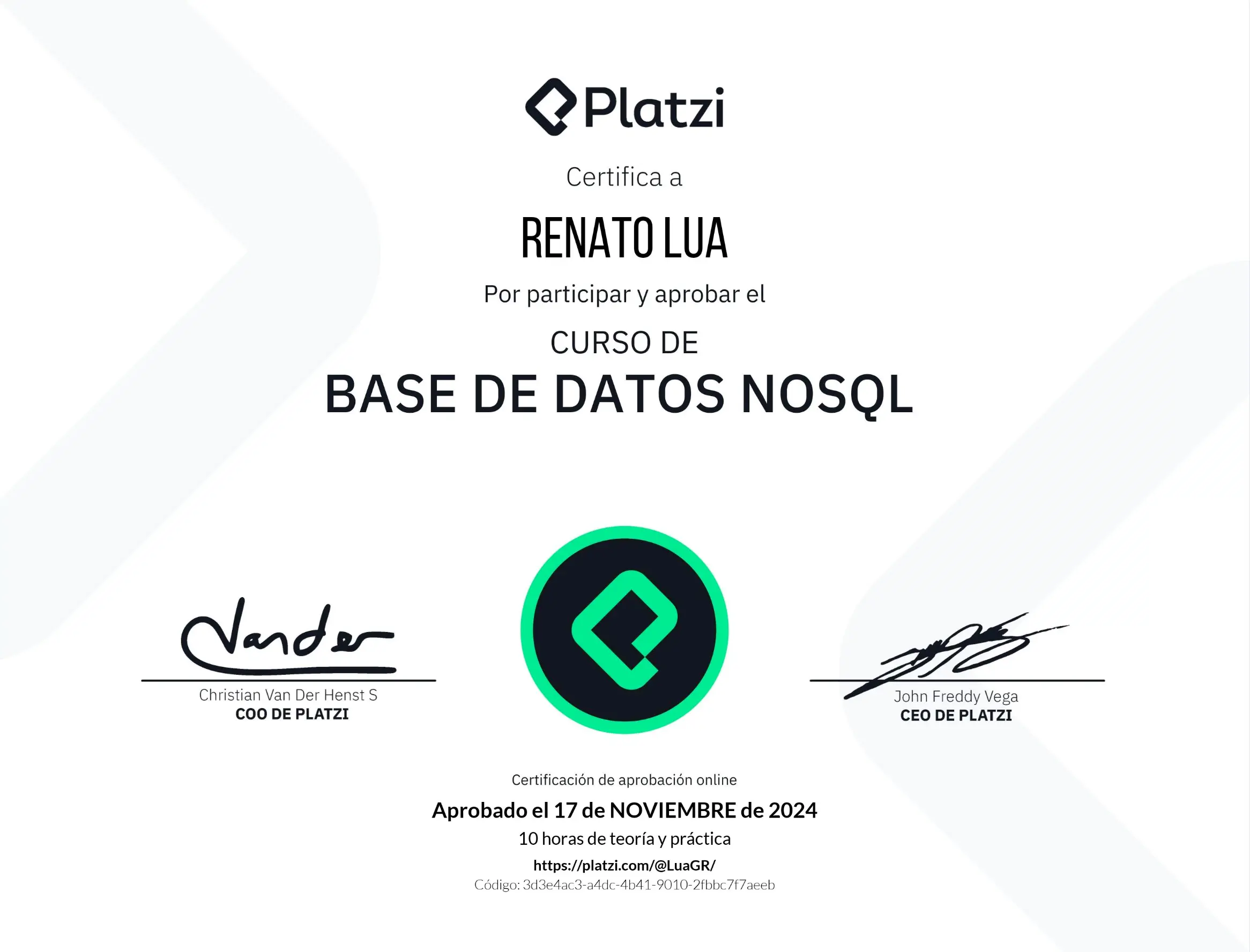 certificado de nosql