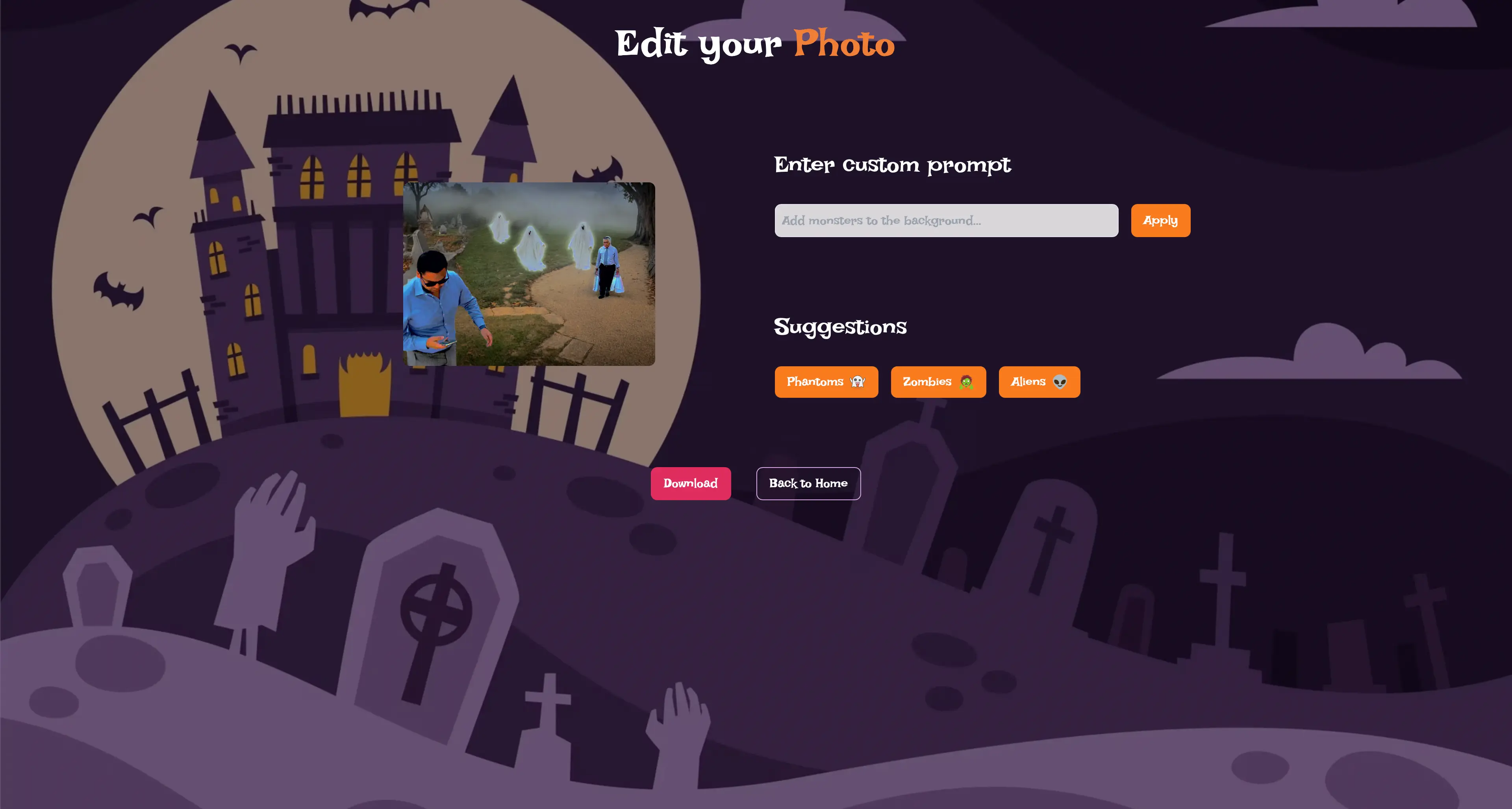 Captura de pantalla del proyecto /projects/spookify-me.webp